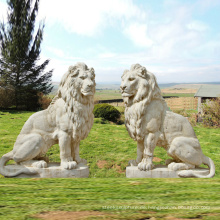 Gartenverzierung im Freien Steinschnitzen große Steinlöwenstatue